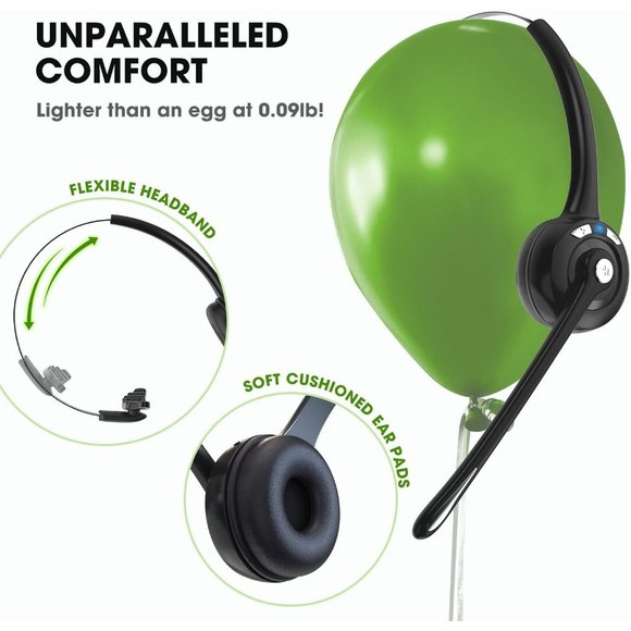 V5.1 Wireless Bluetooth Headphones with Mic Mute Button for Laptop - Picture 4 of 6